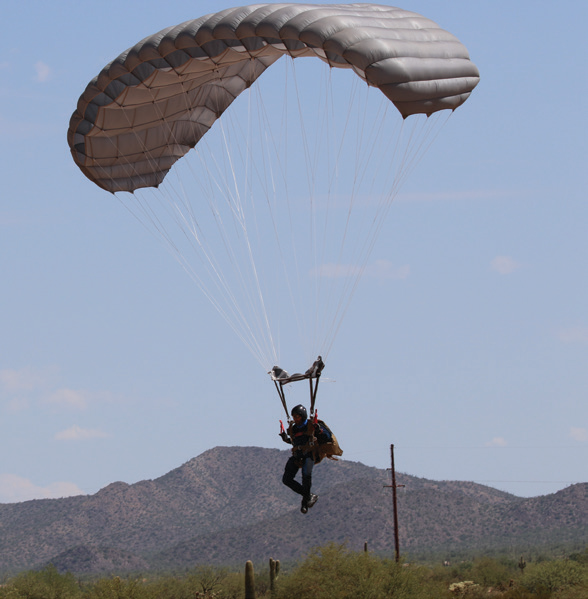 Atterrissage contrôlé en parachute – aile