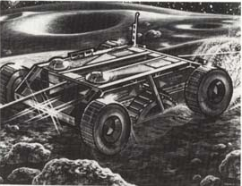 Véhicule minier sur un astéroïde (image d’artiste de la NASA)